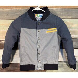 FUN WEAR BATMAN DC Comic Book Retro Vintage Bomber Jacket Two Tone Blue Gray GUC